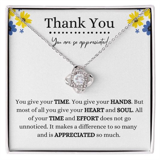 Thank You | You Are So Appreciate | Love Knot Necklace