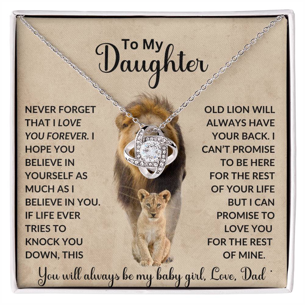 To My Daughter | Love Dad | Love Knot Necklace