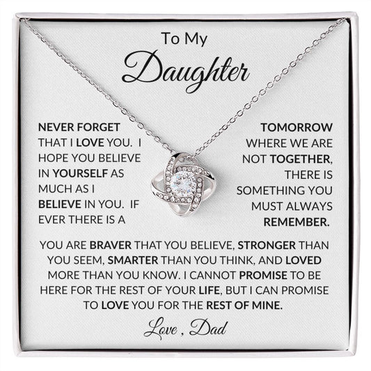 To My Daughter | Love Dad | Love Knot Necklace