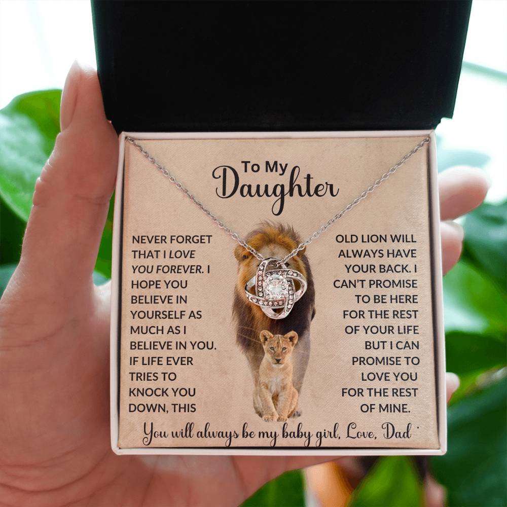 To My Daughter | Love Dad | Love Knot Necklace