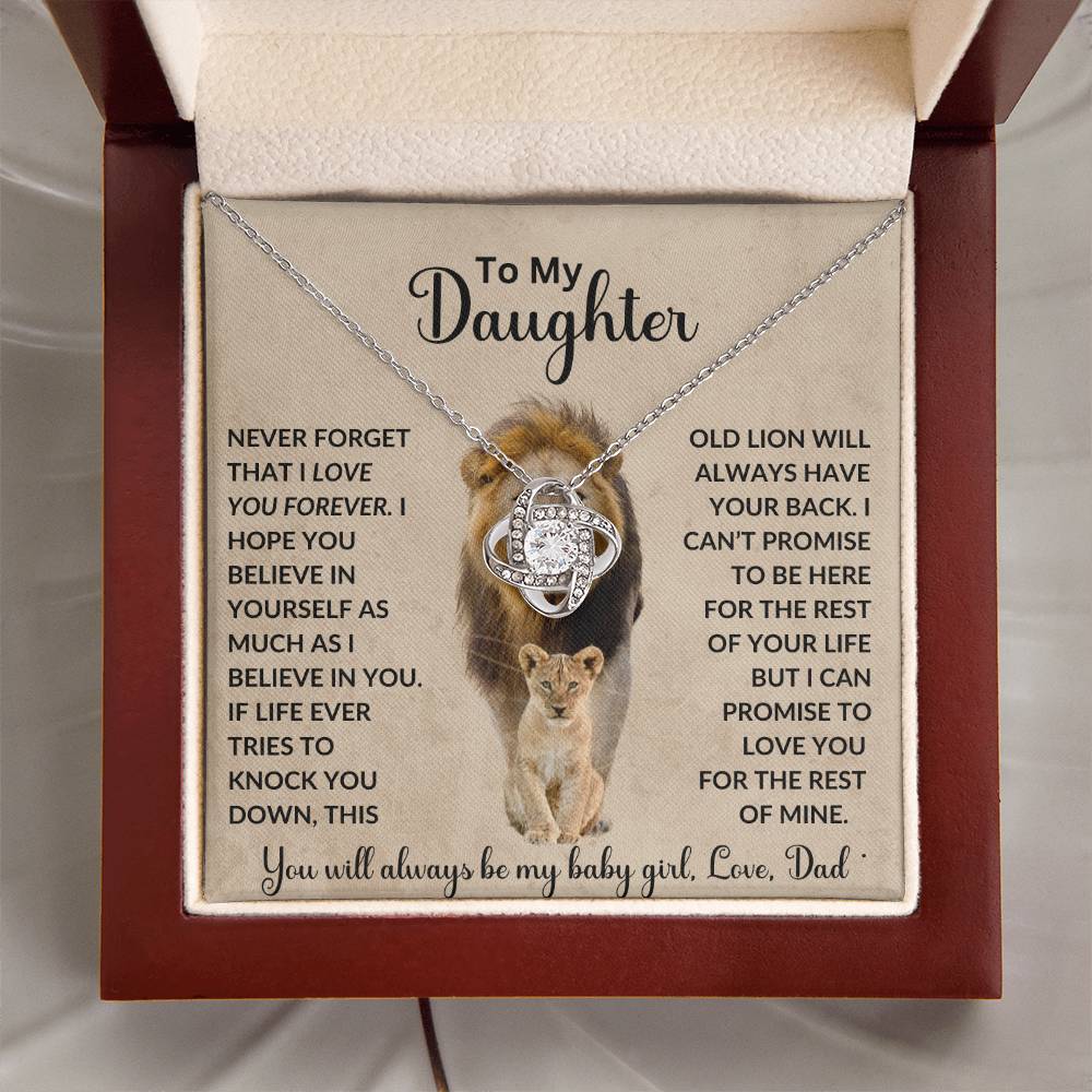 To My Daughter | Love Dad | Love Knot Necklace