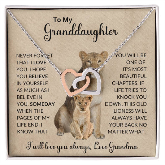 To My Granddaughter | Love You Always | Love Grandma | Interlocking Heart