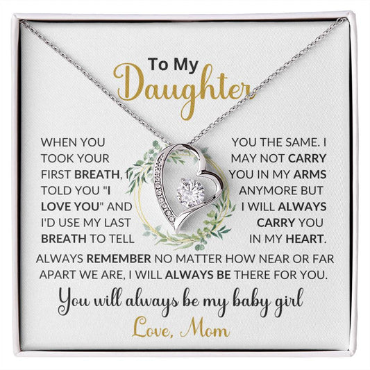 To My Daughter | When You Took Your First Breath | Forever Love Necklace