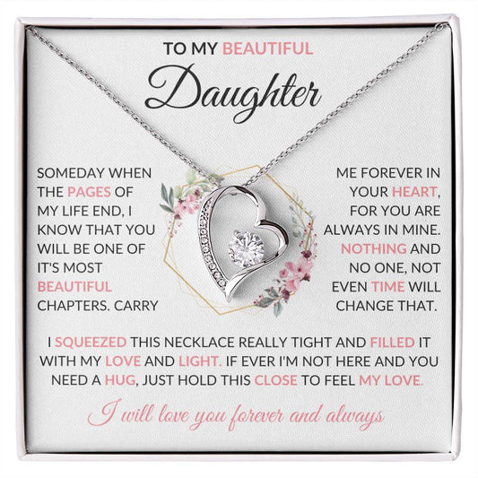 To My Beautiful  Daughter | I Will Love You Forever | Forever Love Necklace