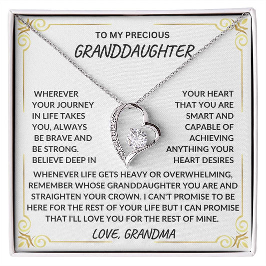 To My Precious Granddaughter | Love Grandma | Forever Love Necklace