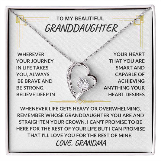 To My Beautiful Granddaughter | Love Grandma | Forever Love Necklace