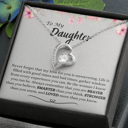 To My Daughter | Braver | Smarter | Stronger | Love | Forever Love Necklace