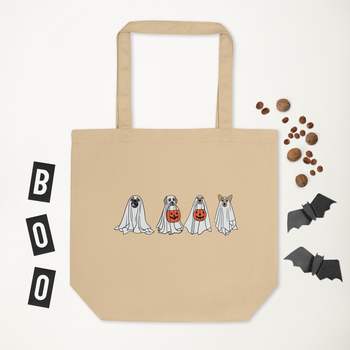 Spooky Dogs with Pumpkins | Eco Tote Bag