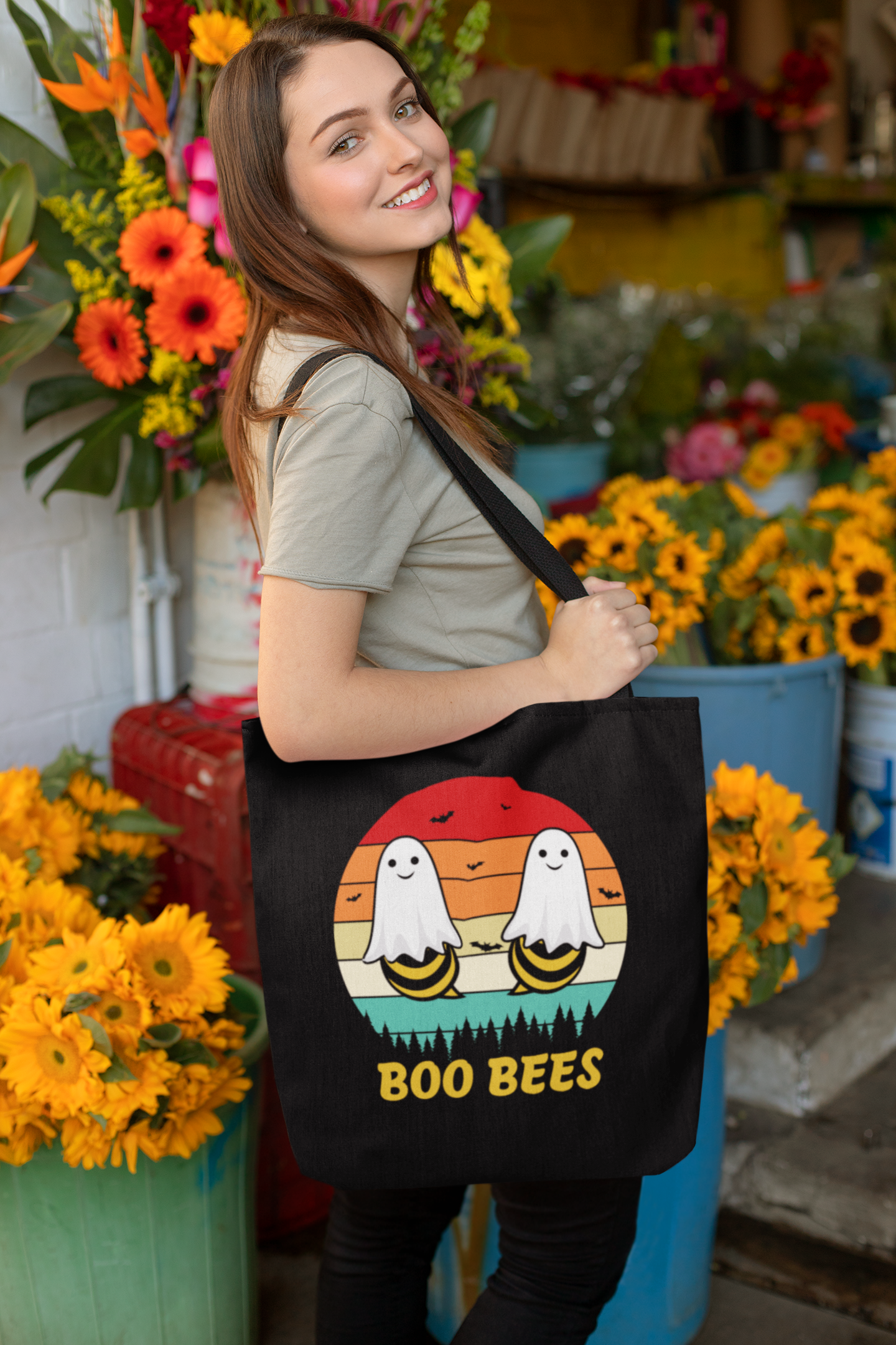 Retro Boo Bees | Halloween | Eco Tote Bag