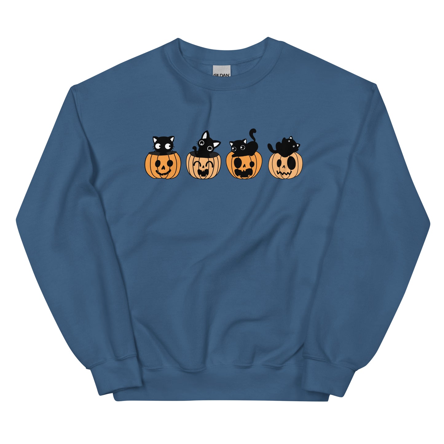 Black Kitty & Pumpkin | Halloween | Unisex Sweatshirt