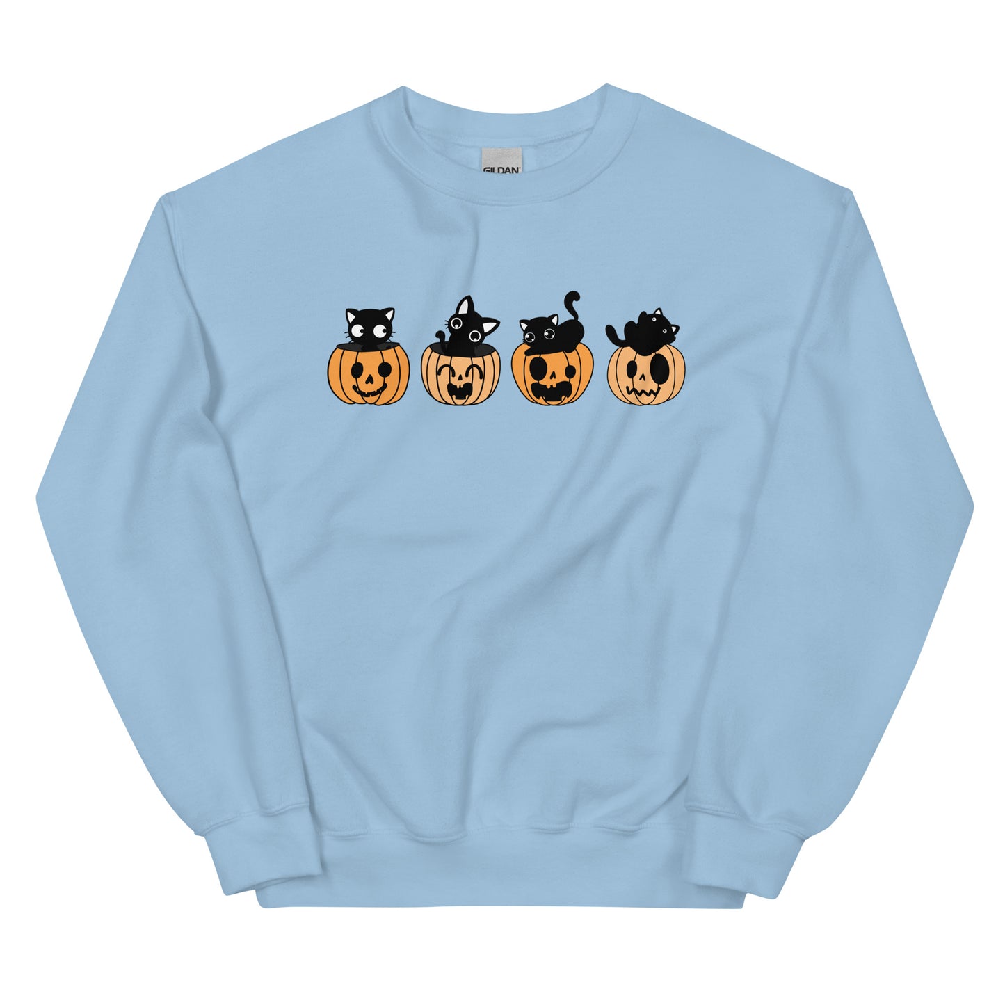 Black Kitty & Pumpkin | Halloween | Unisex Sweatshirt