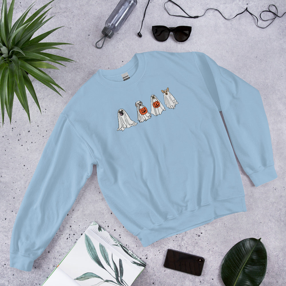 Spooky Dogs with Pumpkins | Halloween | Unisex Sweatshirt