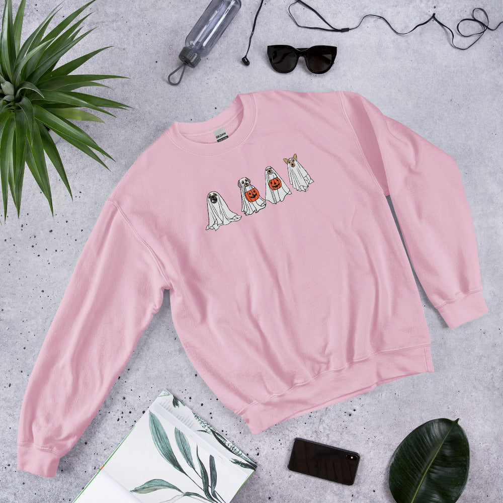 Spooky Dogs with Pumpkins | Halloween | Unisex Sweatshirt