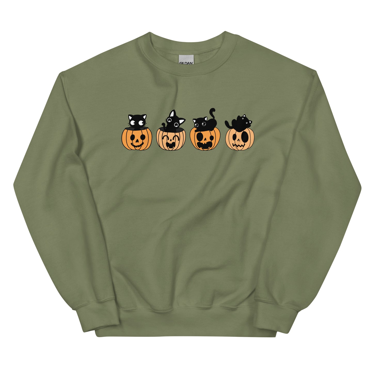 Black Kitty & Pumpkin | Halloween | Unisex Sweatshirt