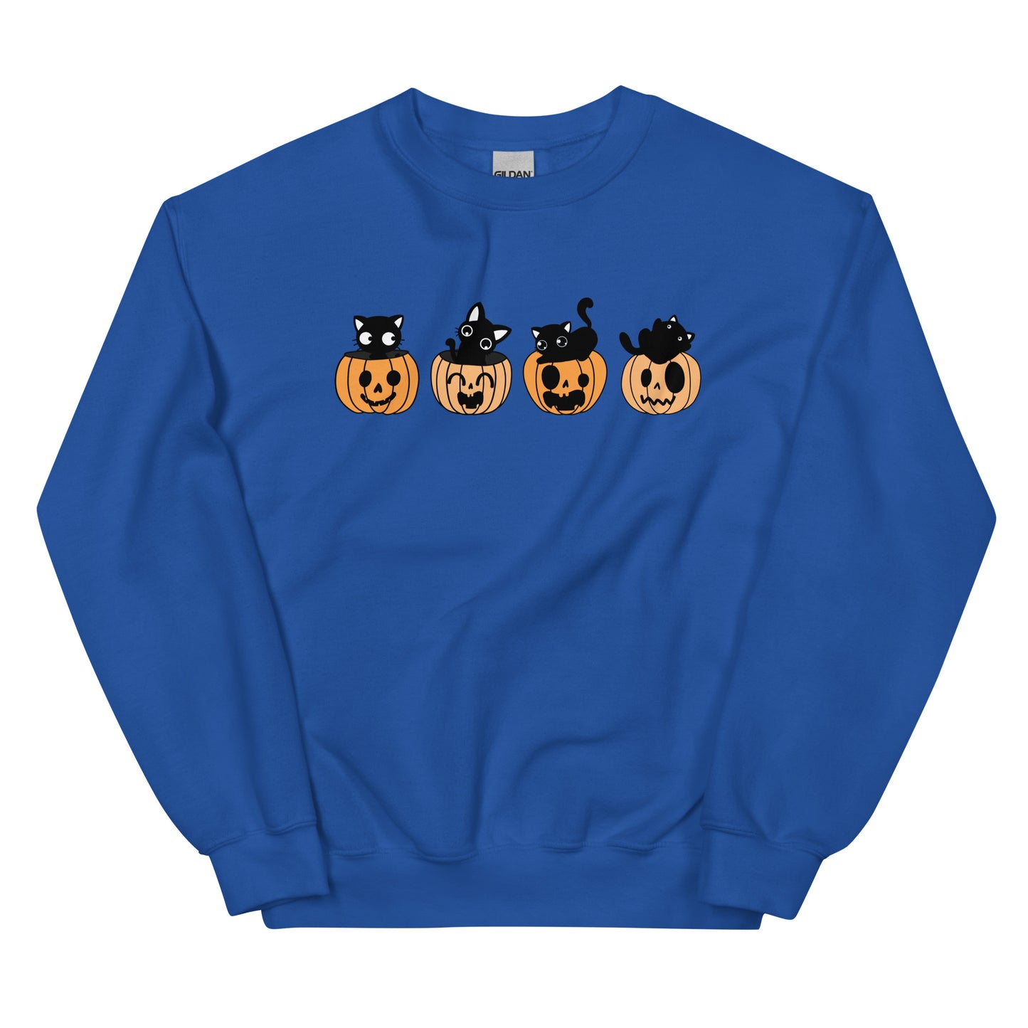 Black Kitty & Pumpkin | Halloween | Unisex Sweatshirt