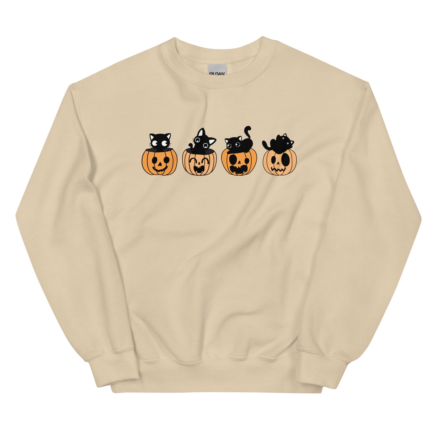 Black Kitty & Pumpkin | Halloween | Unisex Sweatshirt