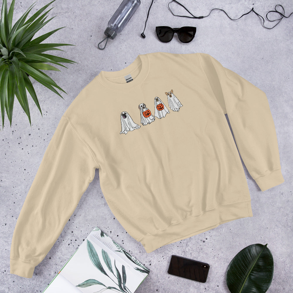 Spooky Dogs with Pumpkins | Halloween | Unisex Sweatshirt