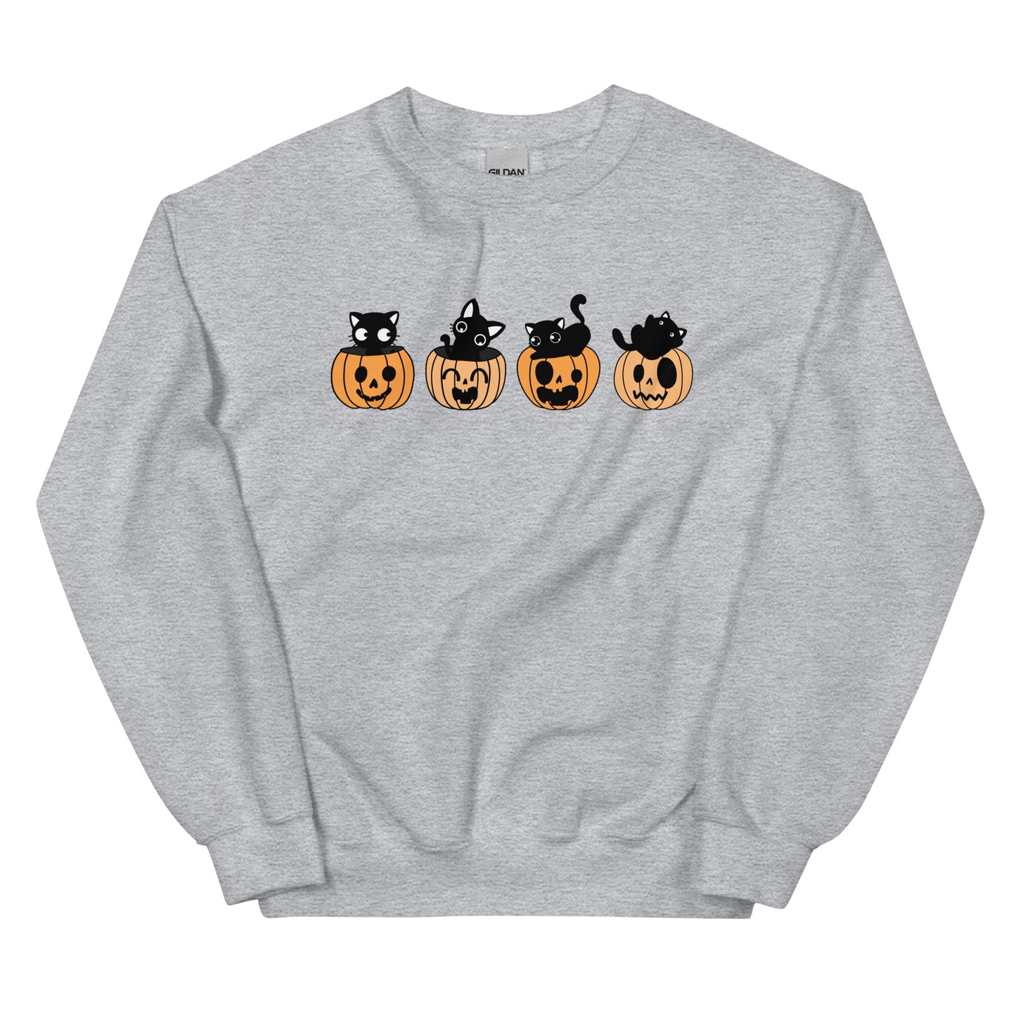 Black Kitty & Pumpkin | Halloween | Unisex Sweatshirt