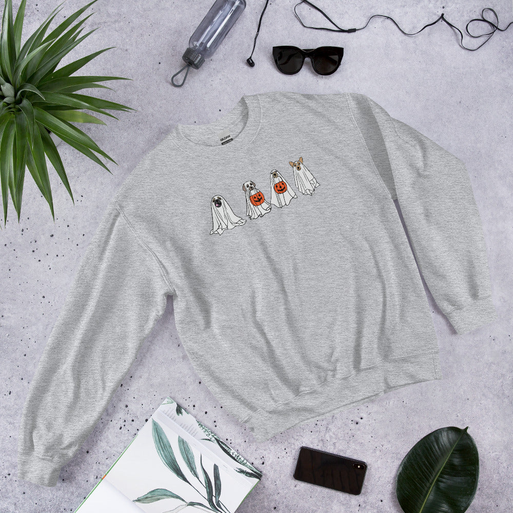 Spooky Dogs with Pumpkins | Halloween | Unisex Sweatshirt