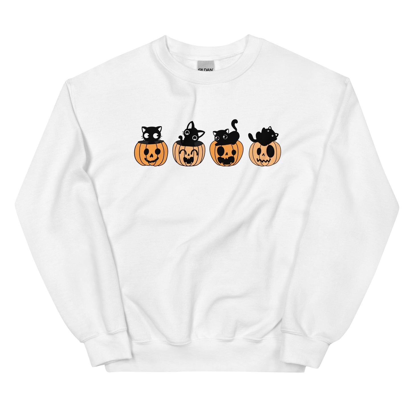 Black Kitty & Pumpkin | Halloween | Unisex Sweatshirt