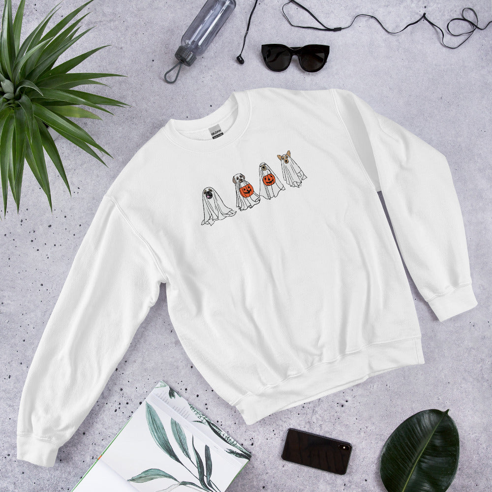 Spooky Dogs with Pumpkins | Halloween | Unisex Sweatshirt